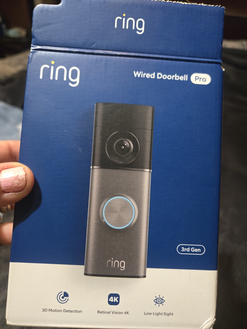 Ring Wired Doorbell Pro - Silver/Black 3rd Generation. New Never Used